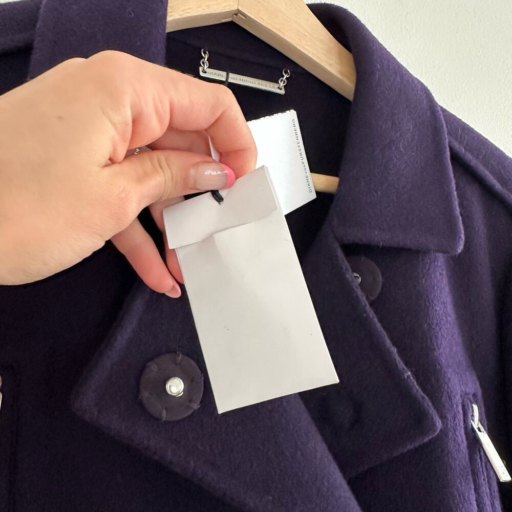 Diane Von Furstenberg 1,2,3 Coat in Royal Navy M - Picture 14 of 15